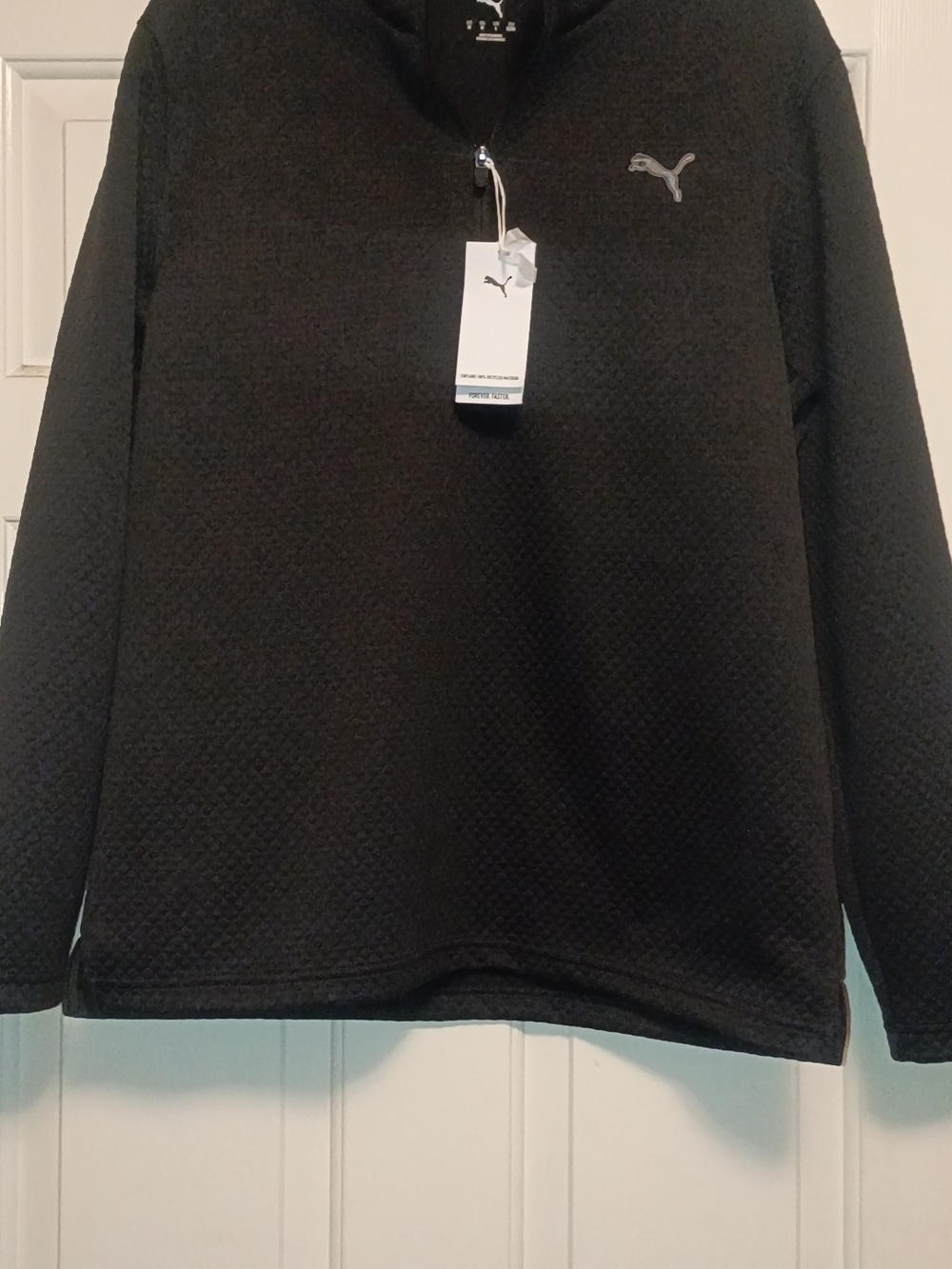 Puma Men’s Black Textured Quarter-Zip Sweater